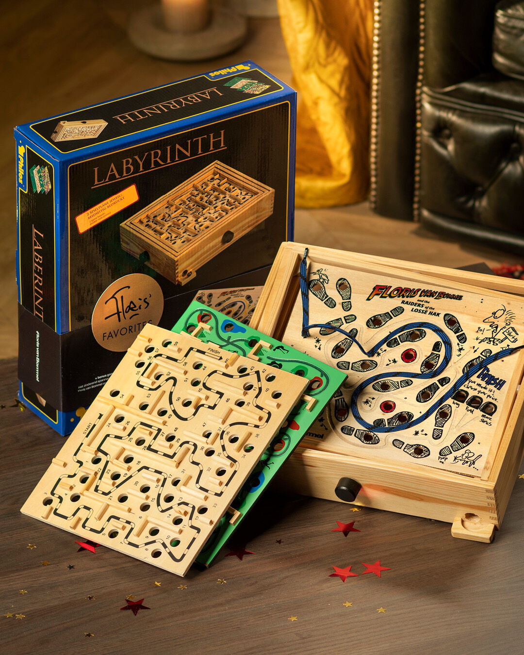 Wooden maze marble game