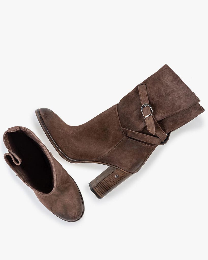 Halbhoher Stiefel Wildleder braun