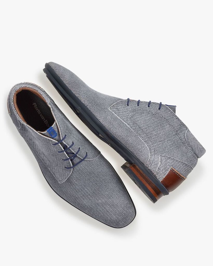 Boot suede leather black/white