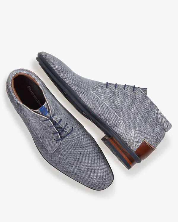 Boot suede leather black/white