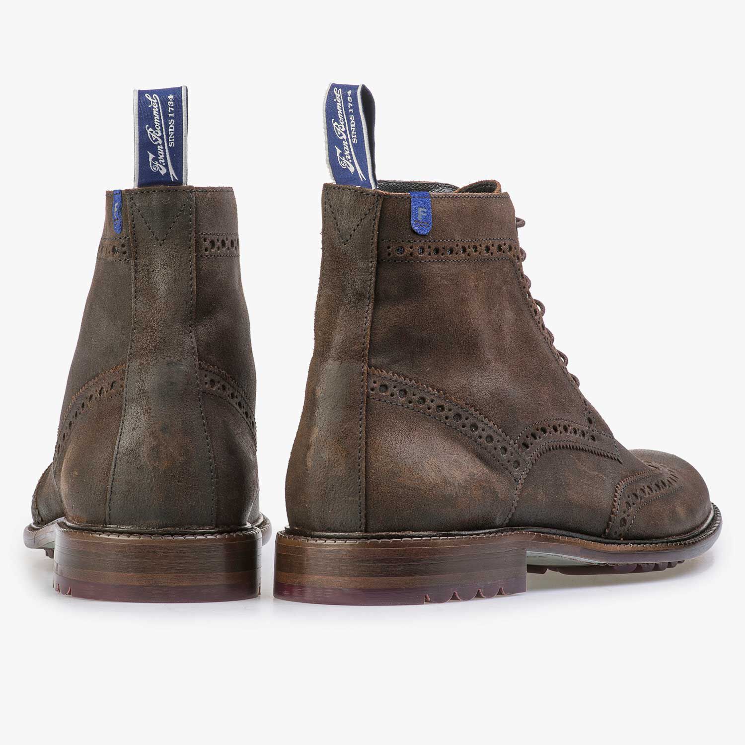 Brogue Schnurstiefel aus Wildleder braun 10506 05 Floris van Bommel