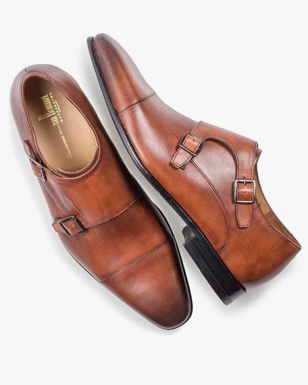 Cognac Monk-Schnallenschuh