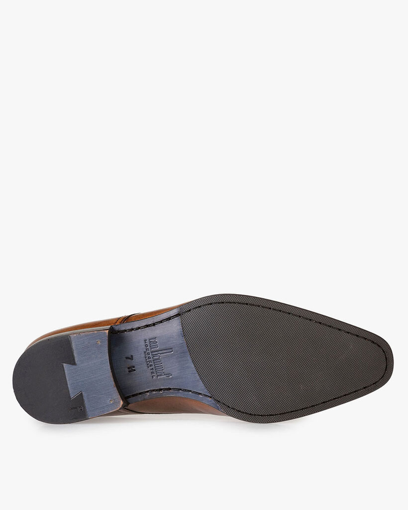 Kalbsleder-Schn&uuml;rschuh cognac