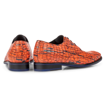 Schn&uuml;rschuh Lackleder orange