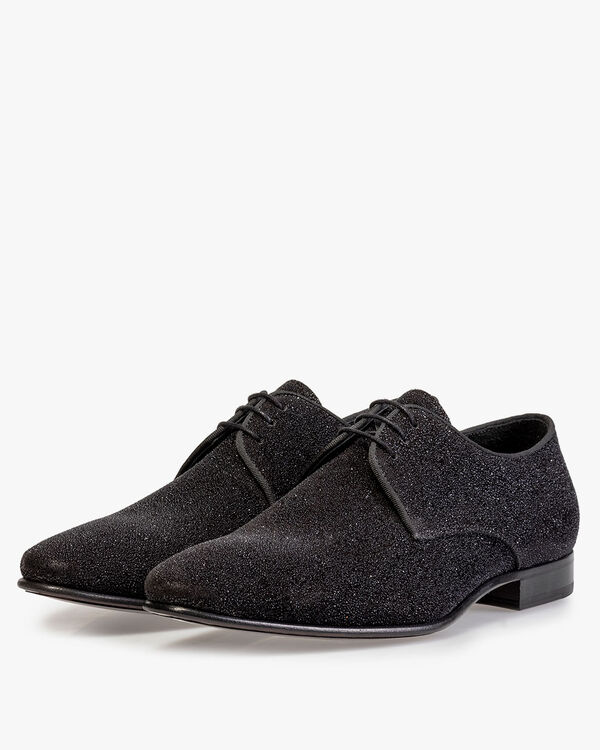 Schnürschuh Wildleder schwarz