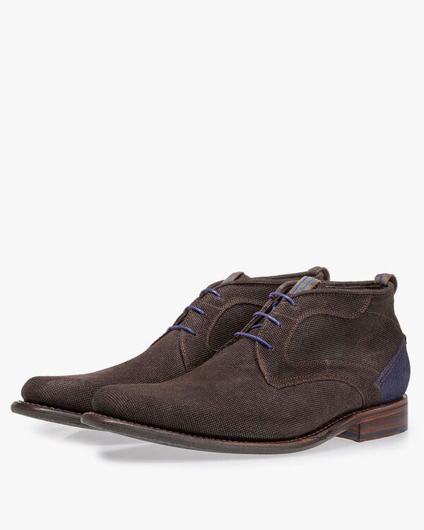 Schn&uuml;rstiefel braun Wildleder