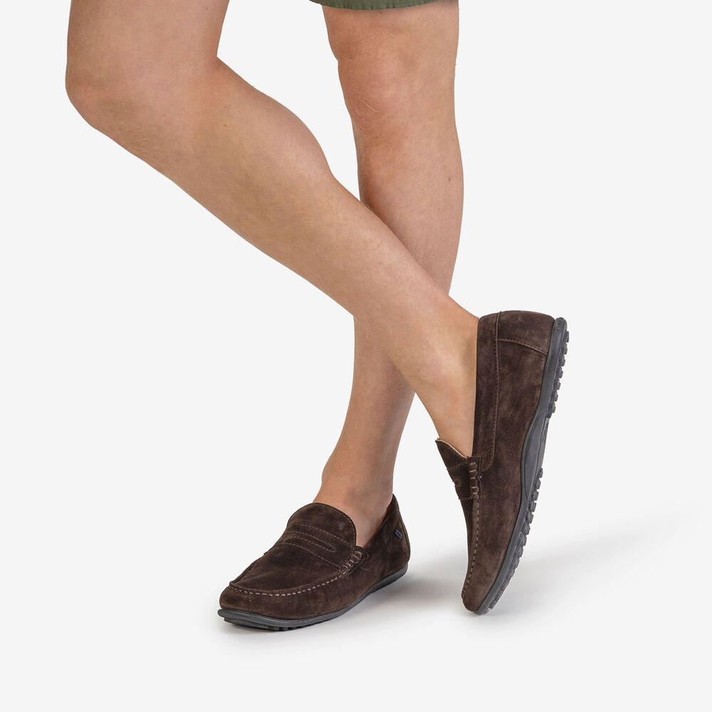 Mokassin Wildleder dunkelbraun