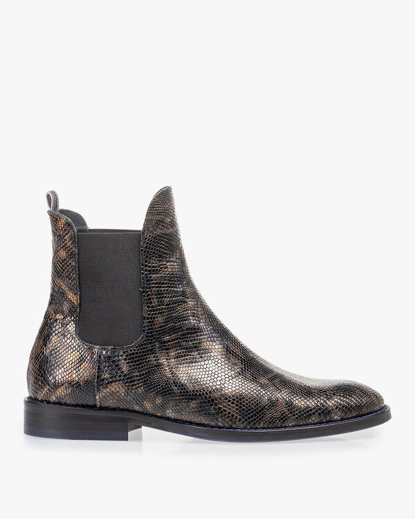 Chelsea Boot Krokoprint kupfer
