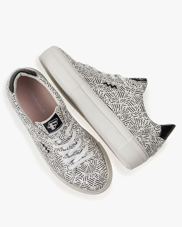 Sneaker Zick-Zack-Print schwarz-wei&szlig;