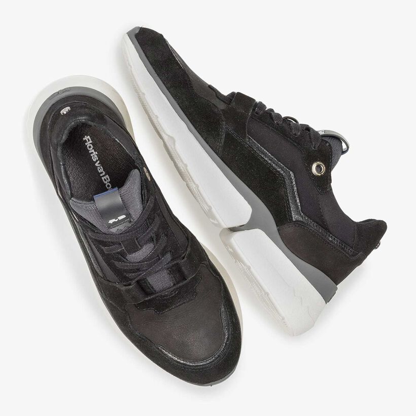 Black suede leather sneaker
