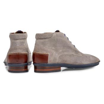 Stiefel mit Print Wildleder grau