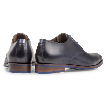 Dark blue calf leather lace shoe
