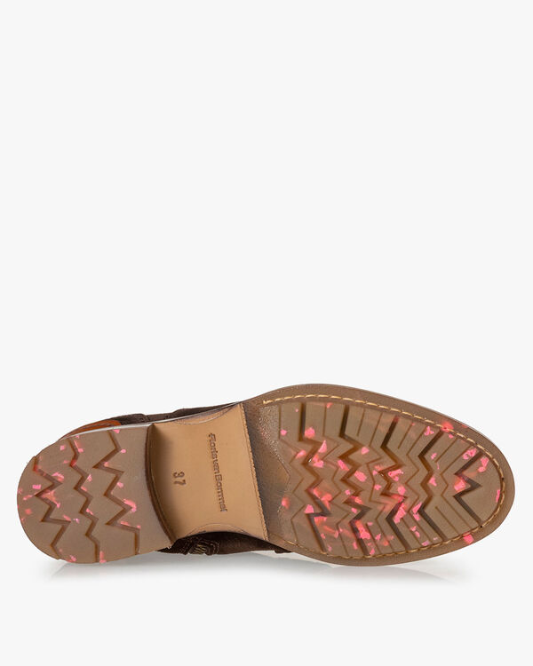 Schn&uuml;rstiefel Wildleder dunkelbraun