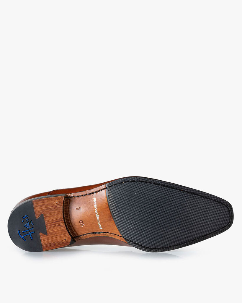 Schn&uuml;rschuh Kalbsleder cognac