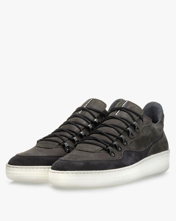 Sneaker Nubukleder dunkelgr&uuml;n