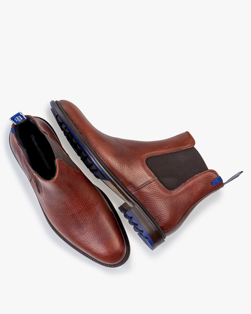Chelsea Boot Leder-Print cognac