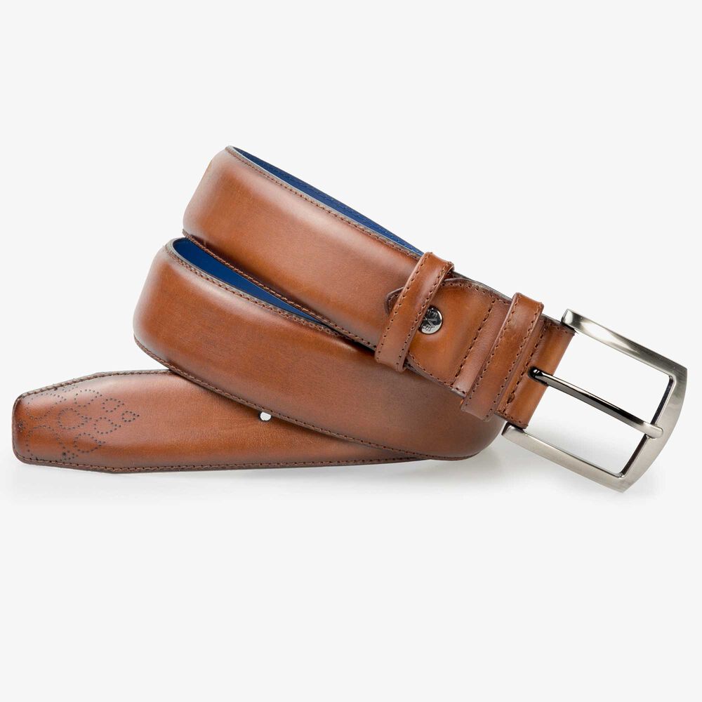 Floris van Bommel cognac-coloured leather men’s belt