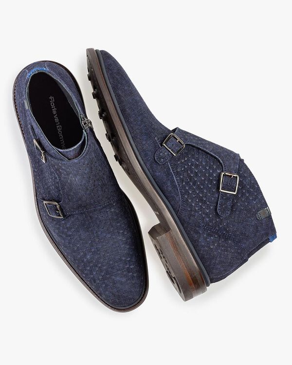 Boot with buckle closure blue