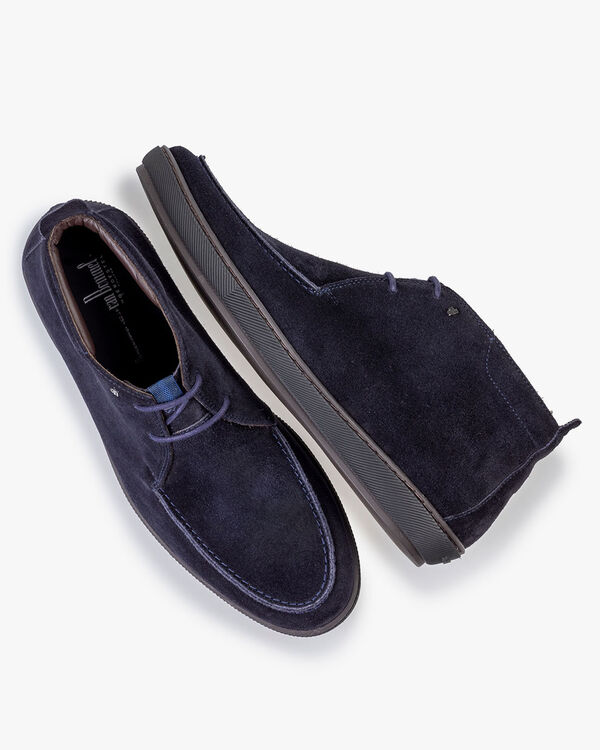 Schn&uuml;rstiefel Wildleder dunkelblau