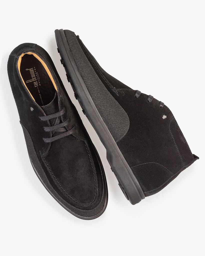 Mid-high suede leather lace boot