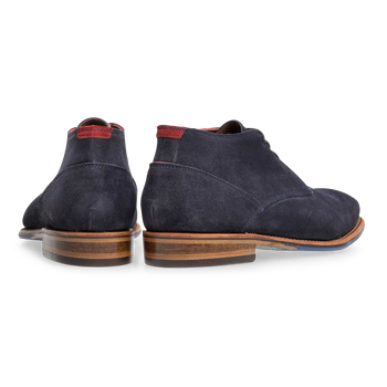 Schn&uuml;rstiefel Wildleder blau