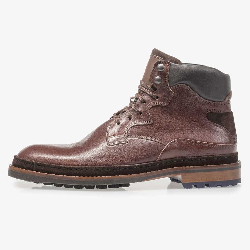 Red-brown calf leather boot