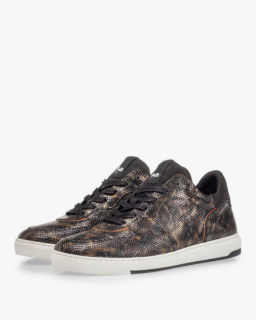 Sneaker Schlangenprint kupfer