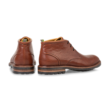 Lace boot leather cognac
