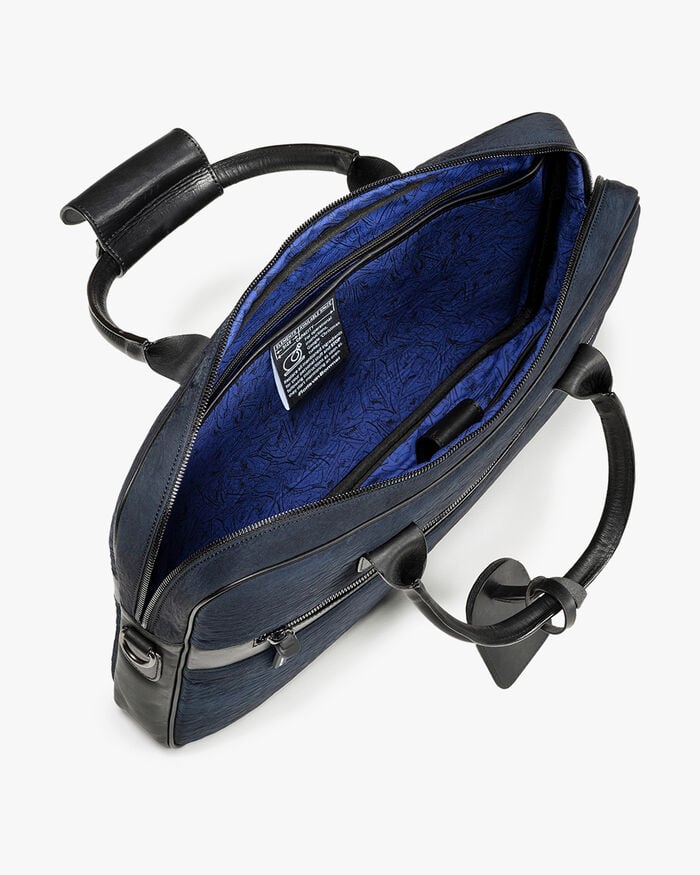 Bürotasche schmal Textil blau