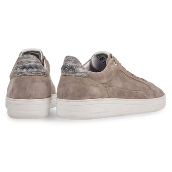 Taupe-coloured suede leather sneaker