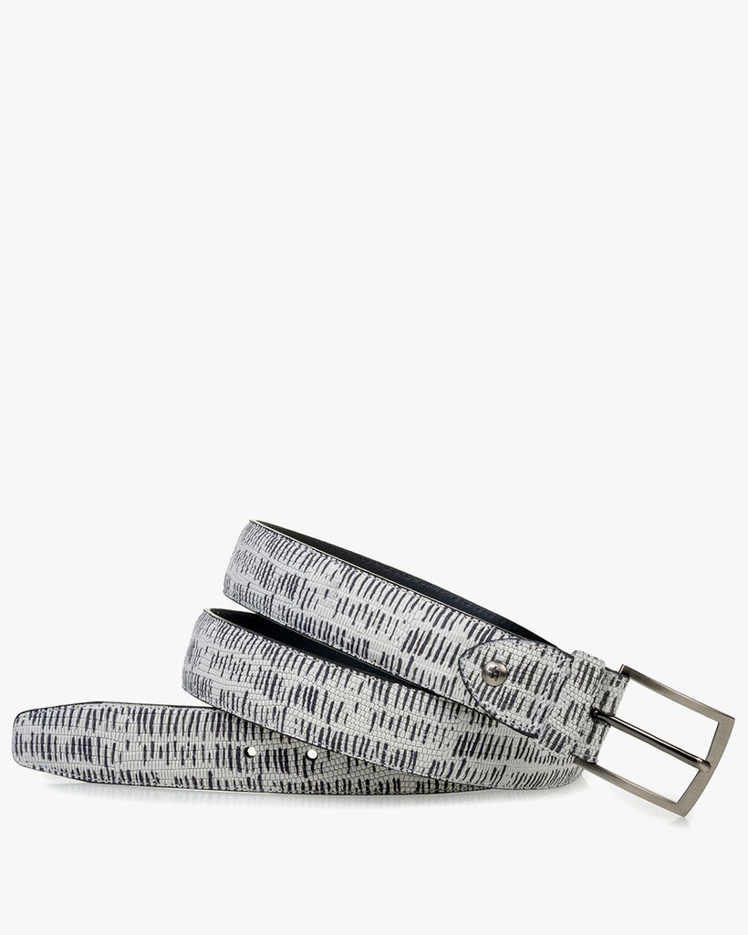 G&uuml;rtel Nubukleder schwarz-wei&szlig;