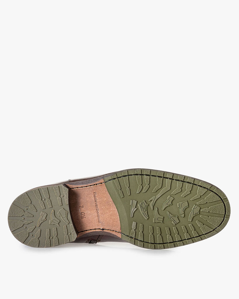 Mit Lammfell gef&uuml;tterter brauner Chelsea Boot