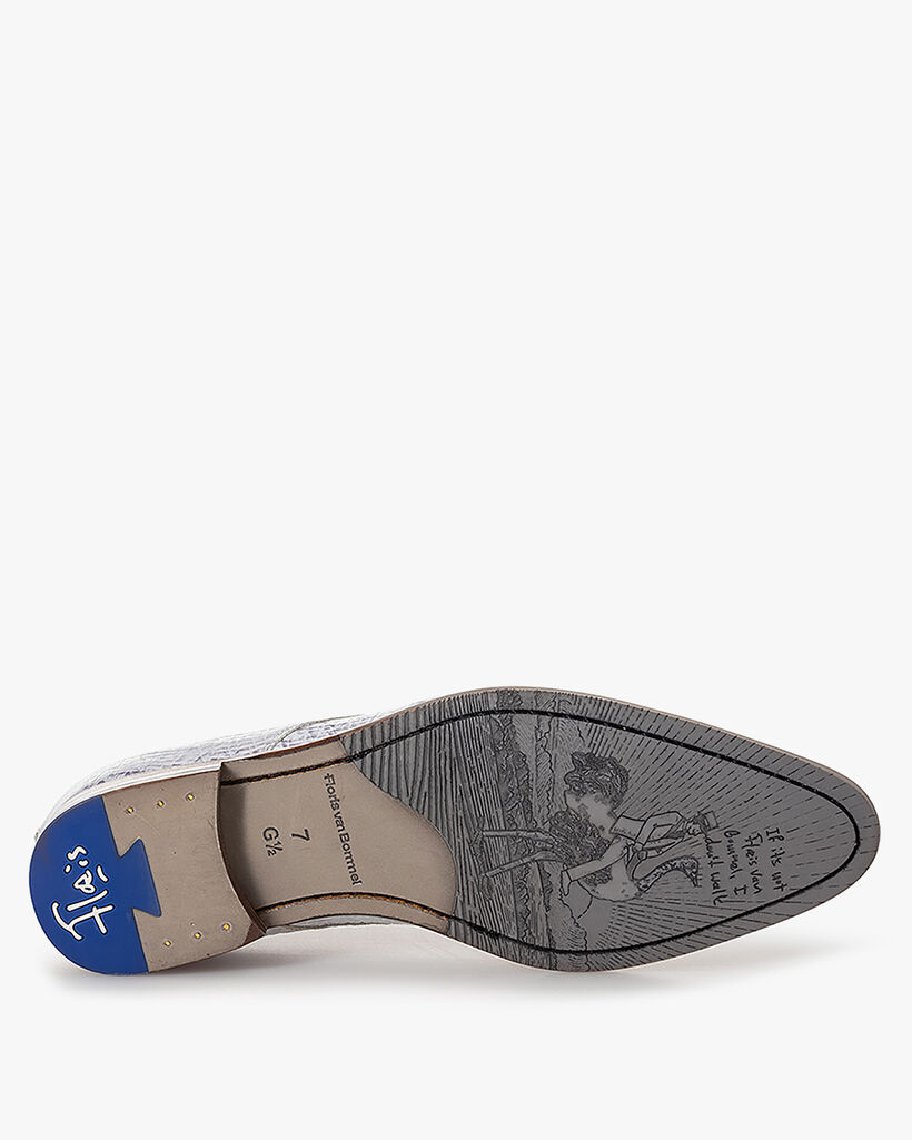 Lackleder-Schn&uuml;rschuh mit Krokoprint