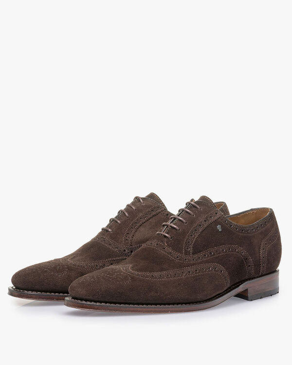 Dunkelbrauner Wildleder-Brogue