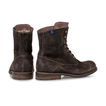 Gef&uuml;tterter Schn&uuml;rstiefel braun