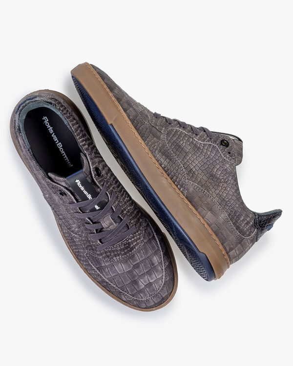 Sneaker Reptilienprint taupe