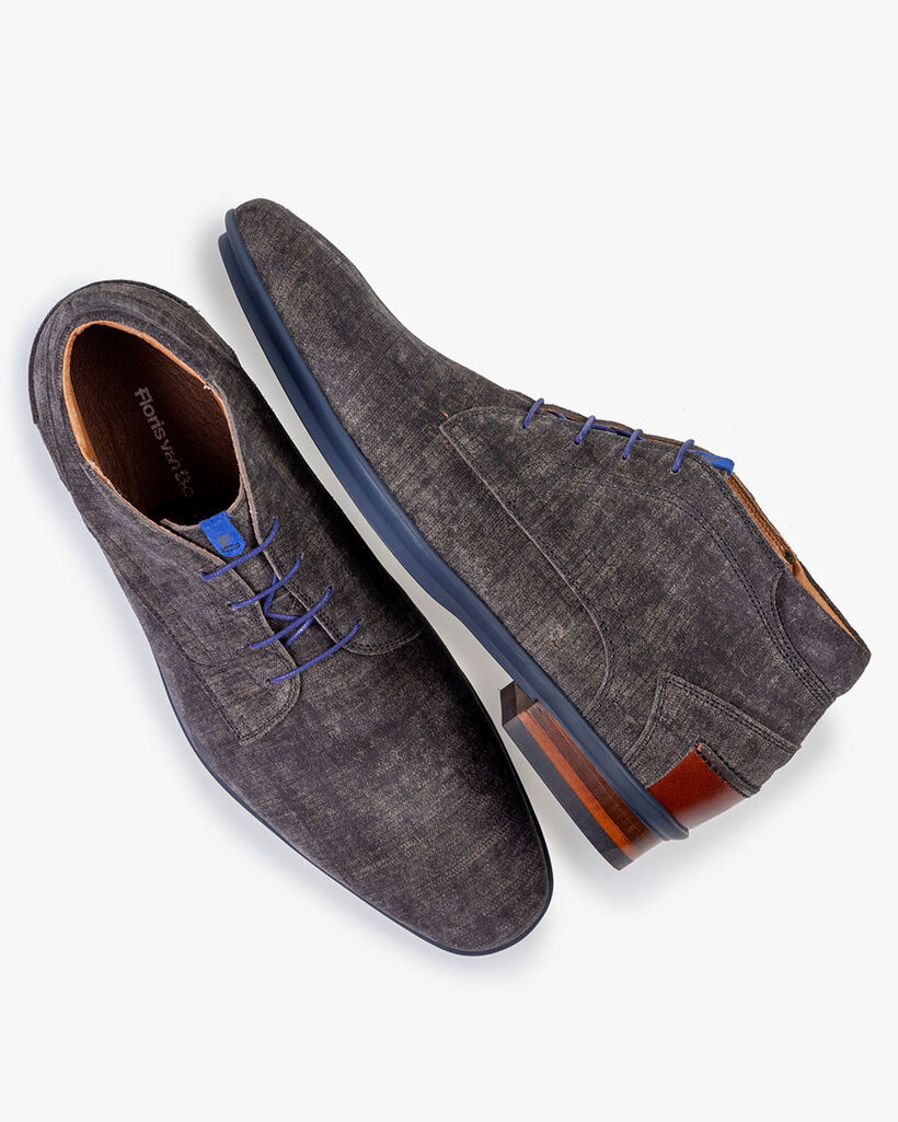 Lace boot suede grey