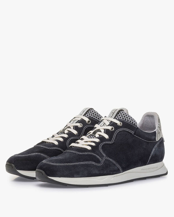 Blue suede leather sneaker