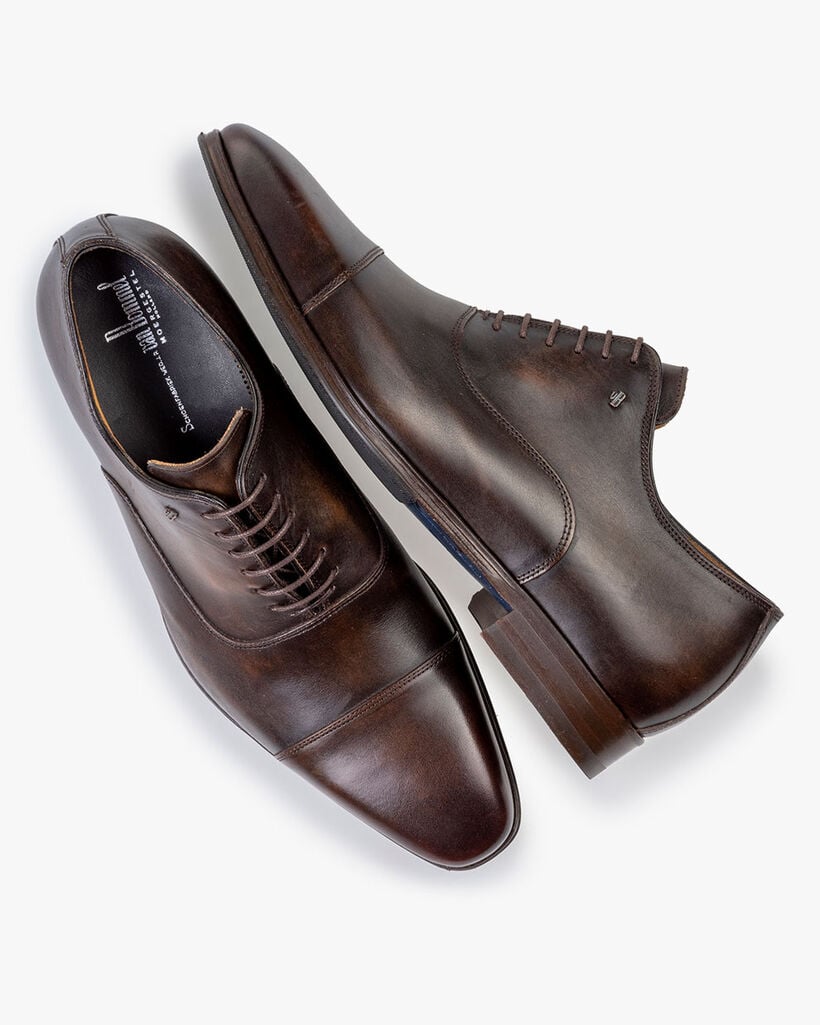 Lace shoe calf leather dark brown