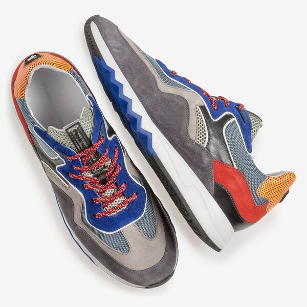Multi-colour sneaker with blue details