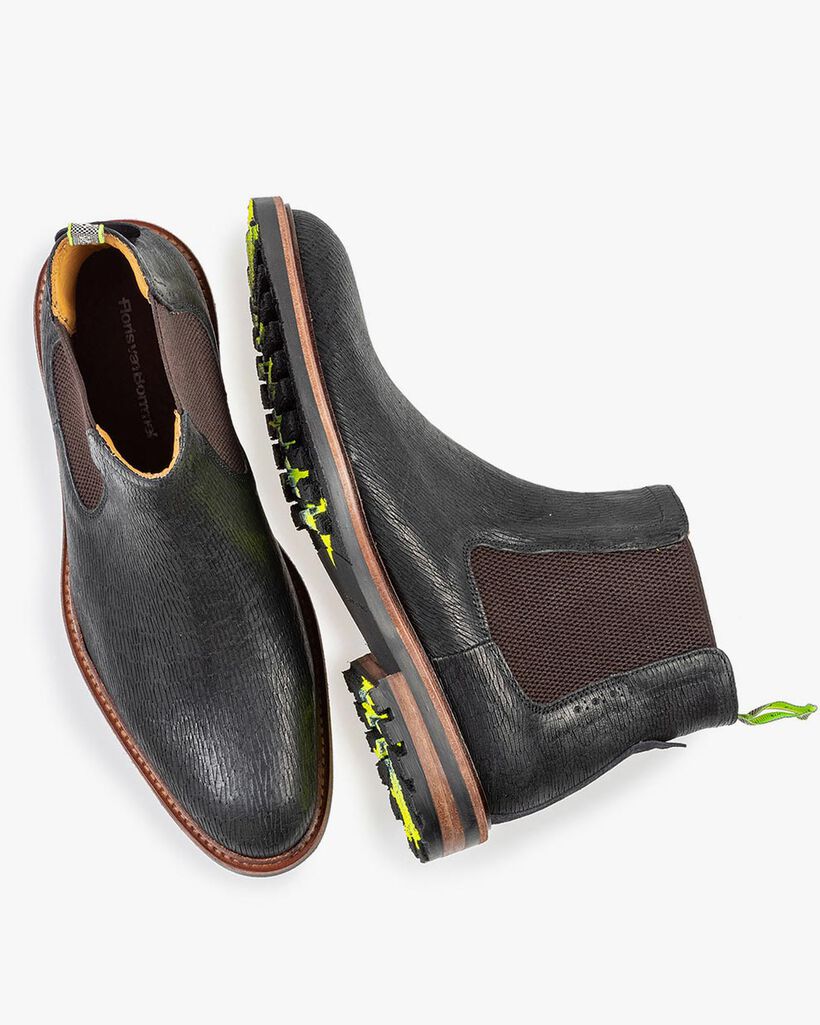 Chelsea Boot schwarz mit Print