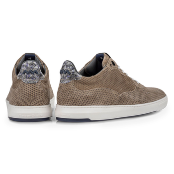 Sneaker mit Print Wildleder sandfarben