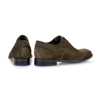 Lace shoe suede dark green