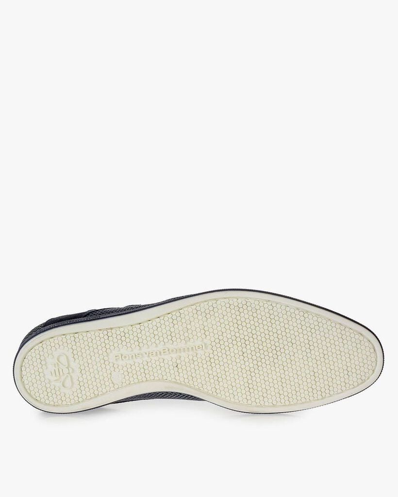 Dunkelblauer Wildleder Monkstrap mit Print