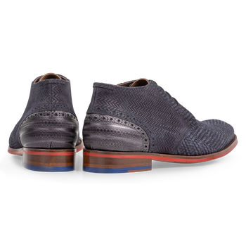 Schn&uuml;rstiefel Wildleder blau