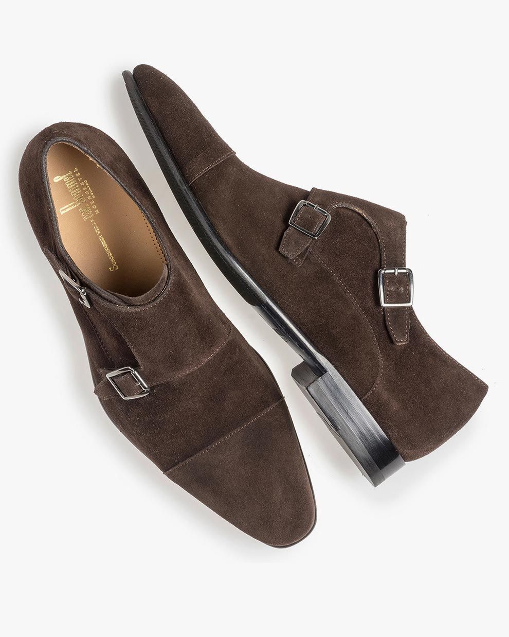 Brauner Wildleder Monk Strap Schnallenschuh SBM-30014-21-02 | Van Bommel  Official®