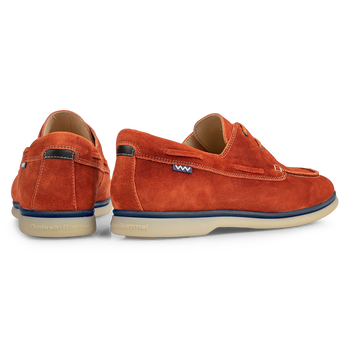 Boat shoe suede leather orange