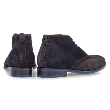 Schn&uuml;rstiefel blau mit Print