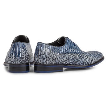 Schn&uuml;rschuh mit Print blau