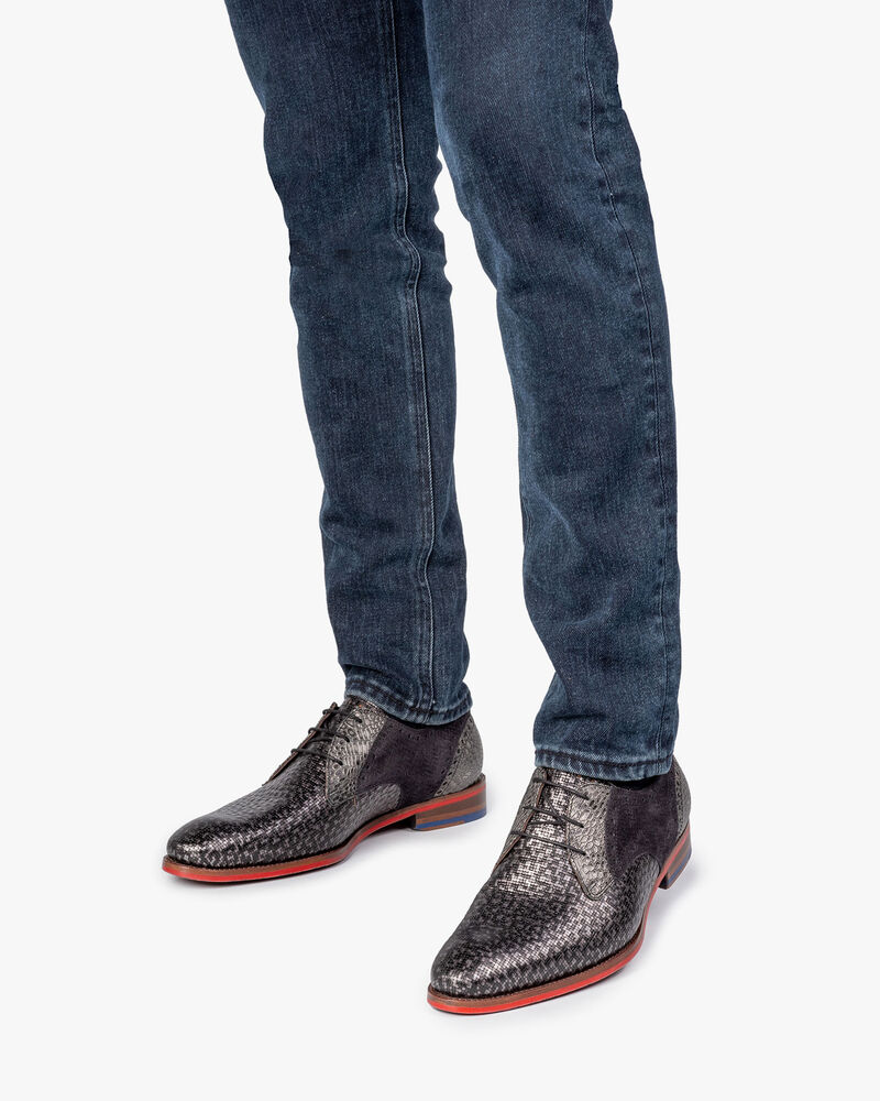 Schn&uuml;rschuh grau metallic